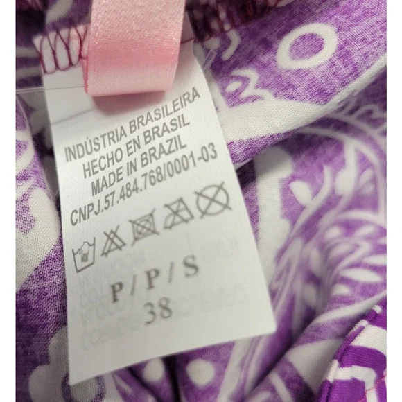 Boho Purple Pasiley Maxi Cover Skirt Womens Small Tiered Flowy Beachwear New - Picture 6 of 13